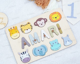 Personalized Name Animal Puzzle,Toddler Gifts,Nursery Decorations,Baby Girl and Baby Boy, Gifts for Children, Perfect Gifts for Baby Showers