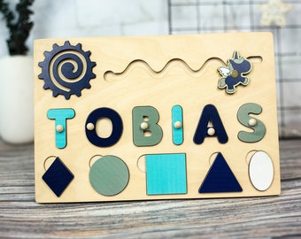 Busy Puzzle, Personalized Puzzle,Name Puzzle 1St Birthday Baby Boy, Christmas Gift, Wooden Toy, Baby Girl Gift, Wooden Puzzle,Birthday gift