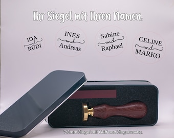 Individueller Wachssiegel mit eigenem Namen, personalisierter Siegelstempel, Hochzeit, Einladungskarten stempeln,waxstamp, DIY, wedding