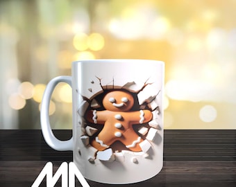 Cups / Mugs Sublimation Printing "Gingerbread Man" Double-Sided * Sofart Presses * Christmas * Cup Printing * Mug Printing