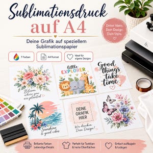 Sublimation printing A4 * Design your own * Printed on premium paper. image 1