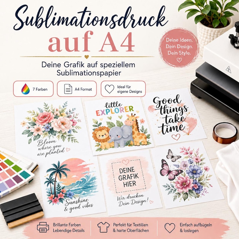 Sublimation printing A4 * Design your own * Printed on premium paper. image 1