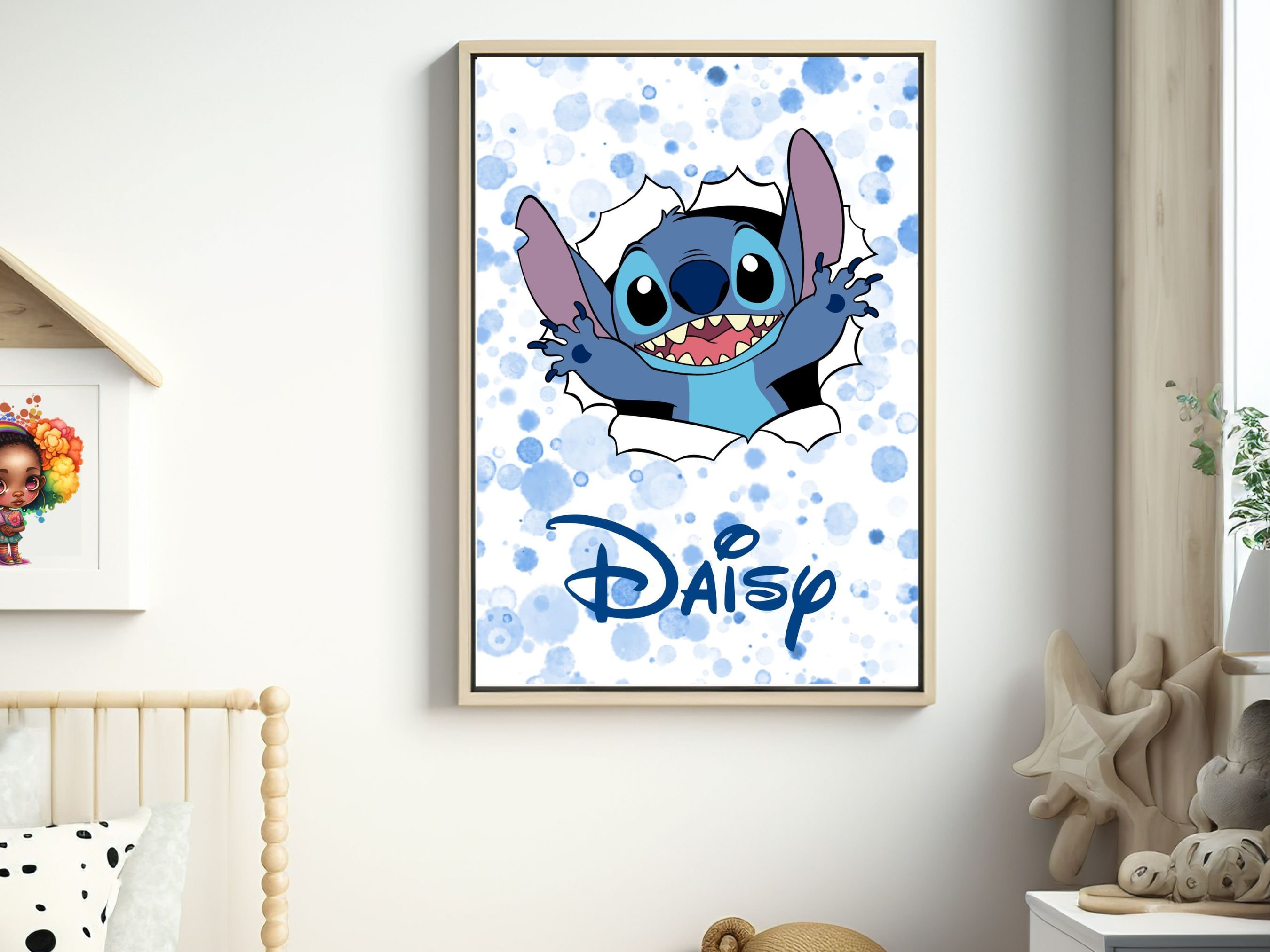 Tapestry Stitch Cartoon Wall Tapestry for Bedroom Aesthetic Lilo & Stitch  Printed Custom Fantastic Tapestry With Nails and Clips Cute Hanging cloth