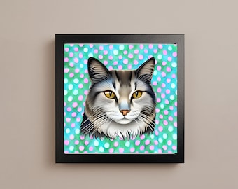 Cat print, Colourful cat wall art, Pet print, Animal art, Cat lover gift, Cat home decor, Cat picture, Cat art, Cat poster, House gift