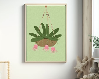 Boho botanical art print, Botanical house plant print, Boho art, Boho wall decor, Plant print, Entryway art, Home gift.