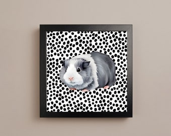 Guinea pig print, Spotty guinea pig art print, Animal print, Animal art, Guinea pig lover gift, Guinea pig home decor, Guinea pig wall art.