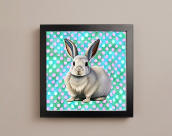 Rabbit print, Colourful rabbit wall art, Pet print, Animal art, Rabbit lover gift, Rabbit home decor, Rabbit picture, Rabbit art