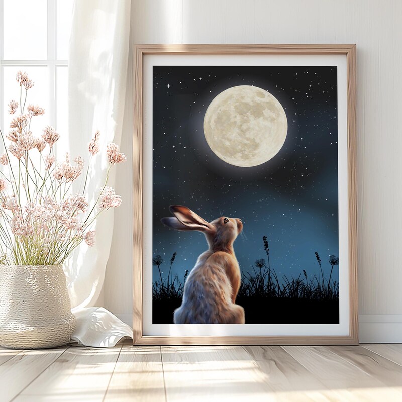 Moon Gazing Hare - Etsy UK