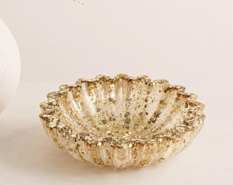 Champagne Gold Glitter Resin Trinket Dish, Handmade Decorative Jewellery Holder Bowl, Luxury Home Vanity Decor, Affordable Gift for Her