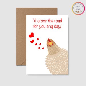 Chicken Valentines Day Card, Fun Chicken Anniversary Card