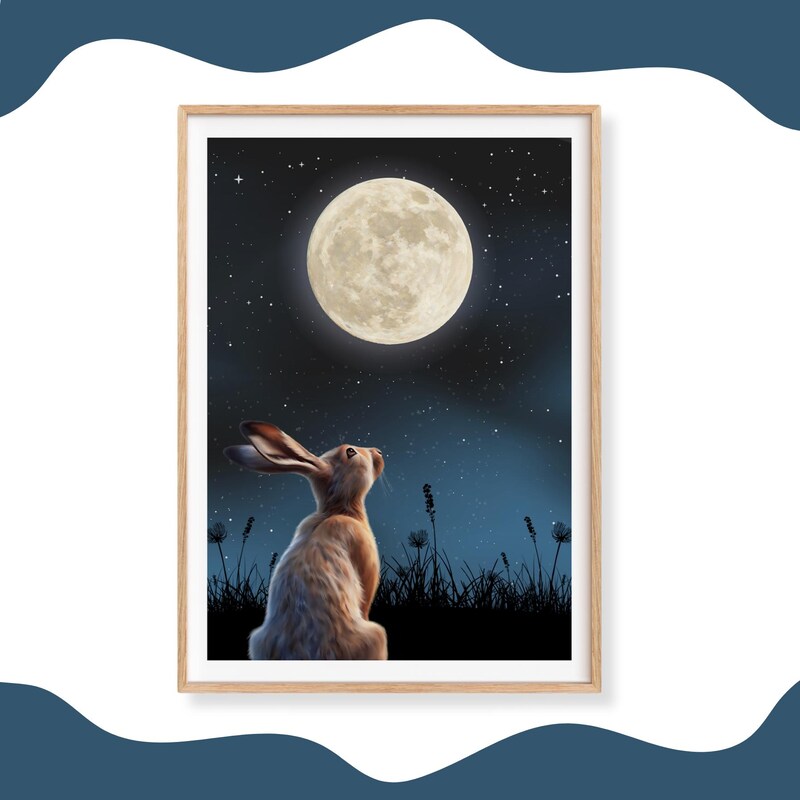 Moon Gazing Hare - Etsy UK