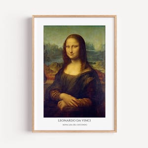 Leonardo da Vinci Mona Lisa Art Print, Classical Renaissance Portrait Reproduction Wall Art