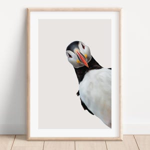 Puffin Wall Art Print, Nautical Nursery Picture, Coastal Seaside Home Decor