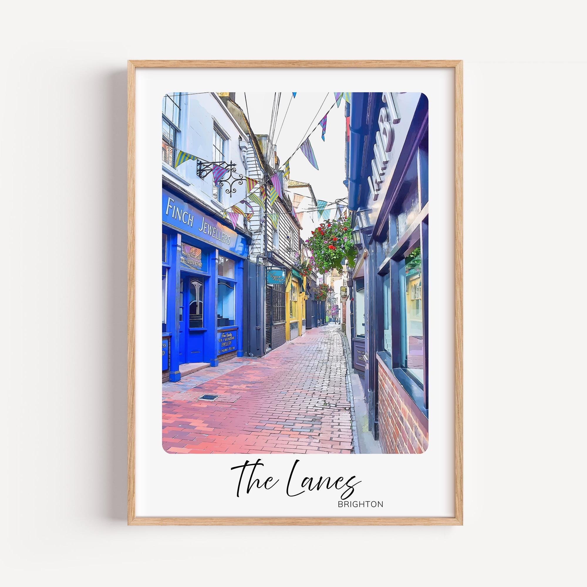 The Lanes Brighton Wall Art Print, Brighton Picture, The Lanes Photography, Brighton Travel Poster, Seaside Home Decor, Gift under 20