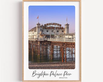 Brighton Palace Pier Wall Art Print, Brighton Picture, Brighton Photography, Travel Poster, Coastal Home Decor