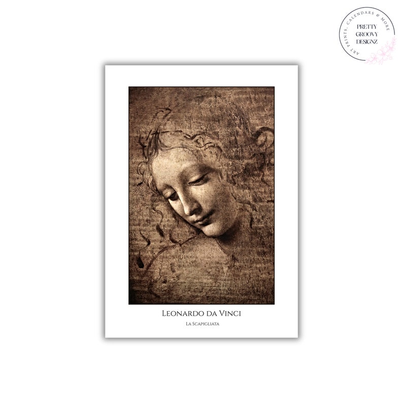 La Scapigliata Leonardo Da Vinci Wall Art Print, Da Vinci Reproduction Poster, Renaissance Art
