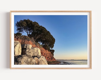 Lympstone Devon Art Print, Devon Travel Poster, Beach Sunset Coastal Picture, Bathroom Prints, Beach Home Decor