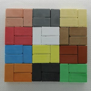 Miniature threshing bricks full size. Colorful miniature plain bricks. Perfect for dioramas, dollhouses, gifts, desk toy.