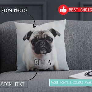 Personalize with any text & photo you would like, Custom Gift, Custom Text Pillow, Photo Pillow, Gift with Picture, Personalized Pillow Case