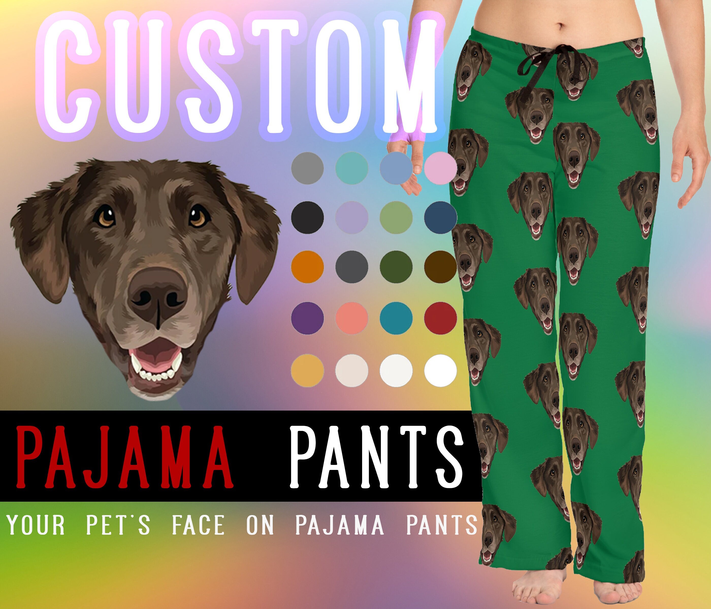 Custom pajama pants with pet picture sale