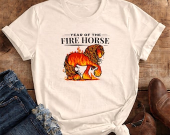 Year of the Fire Horse Graphic Tee | Unisex Heavy Cotton T-Shirt