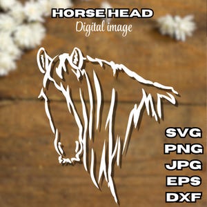 Cabeza de caballo gitano Arte digital, imagen prediseñada, vanner svg png dxf cricut silueta, gráfico