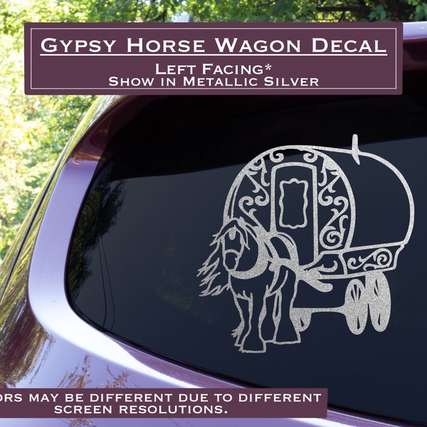 Gypsy horse Draft wagon indoor/outdoor vinyl decal, Horse Vinyl Trailer Decal, horse car caravan decal sticker, Vinyl Decal horse