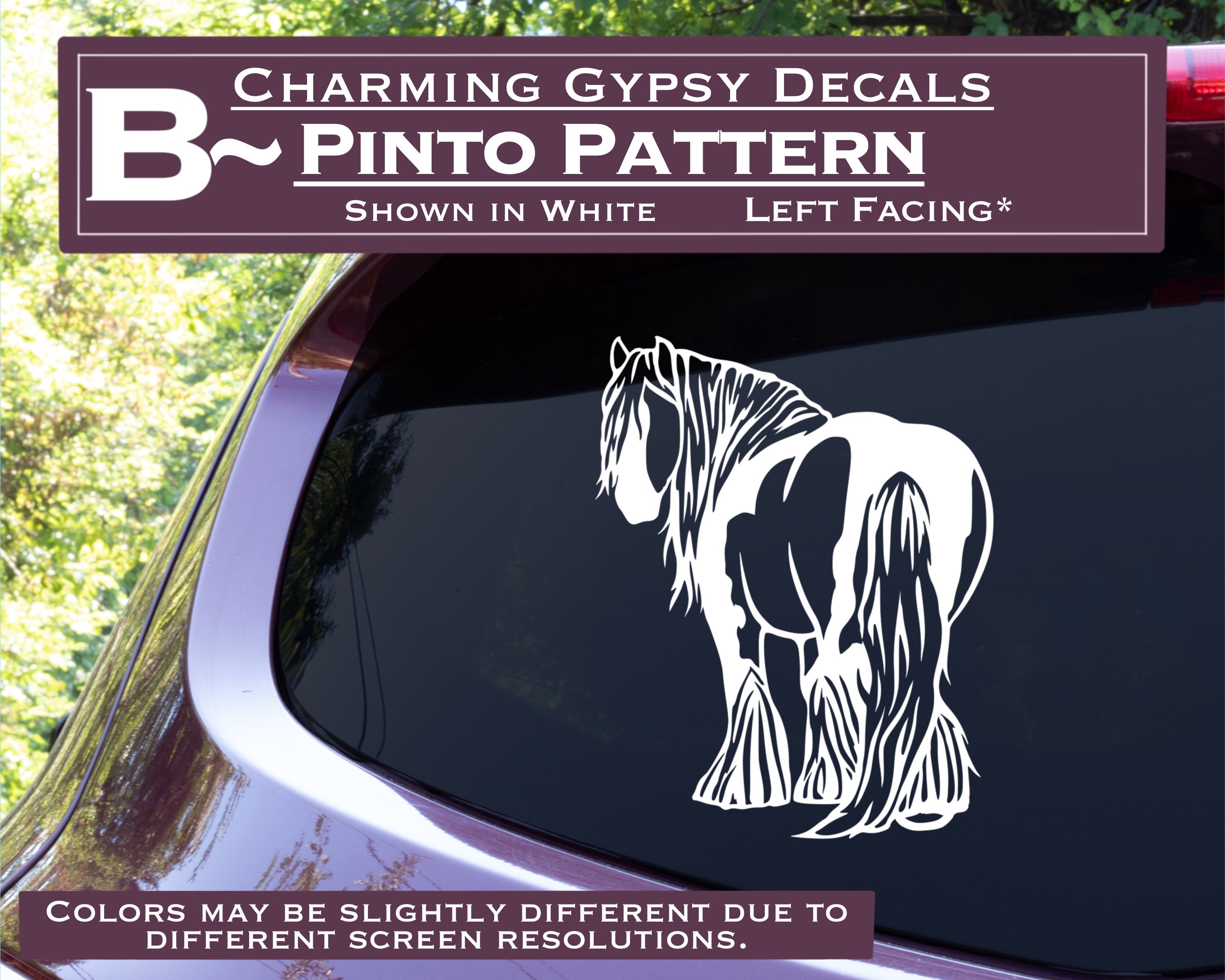 Original Gypsy Vanner Draft Horse Vinyl Car Decal Horse Etsy