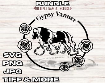 Digital SVG Feathered Horse Names Feathered Draft Horse Pony Gypsy Irish Vanner Cob PNG image  Download Cricut Silhouette Juliet file art