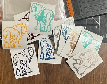 Original Gypsy Vanner Horse Graphics Decal Stickers in Assorted Colors Bulk | Expos Events Business Promotional Tool | Educational Material