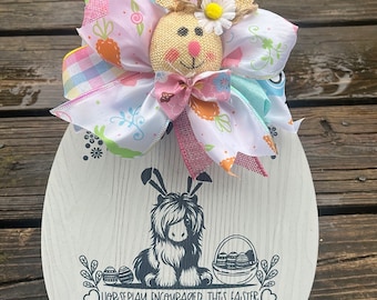 Spring Easter Pony - Horseplay Encoraged This Easter | 13” x 11” Holiday Wall Hanging Sign | Decoration Decor | Handmade