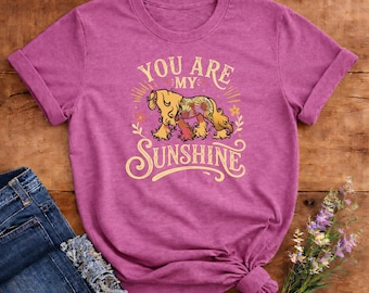 You Are My Sunshine | Adult Size | Soft cotton graphic tshirt | sunflower and fun colors
