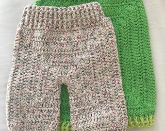 Two pairs of Crochet Baby Pants