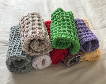 Crochet 100 % cotton bath-shower-kitchen washcloth/dishcloth (8 pieces)