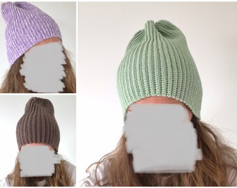 Handgehäkelte Baumwollmützen, Beanies