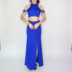Two Piece Prom Dress in Blue - Etsy
