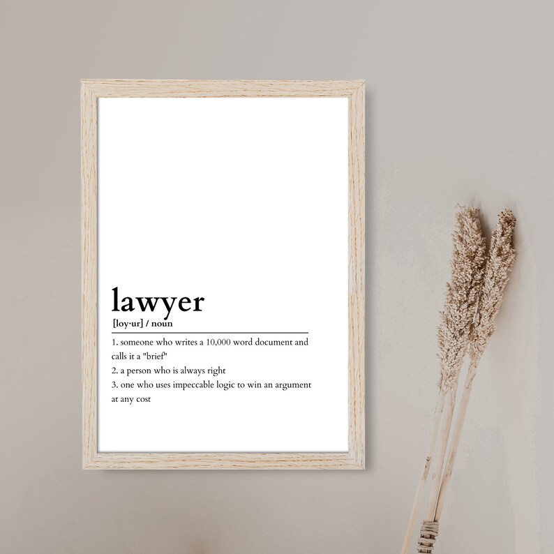 Funny Lawyer Definition Print Printable INSTANT DOWNLOAD Etsy