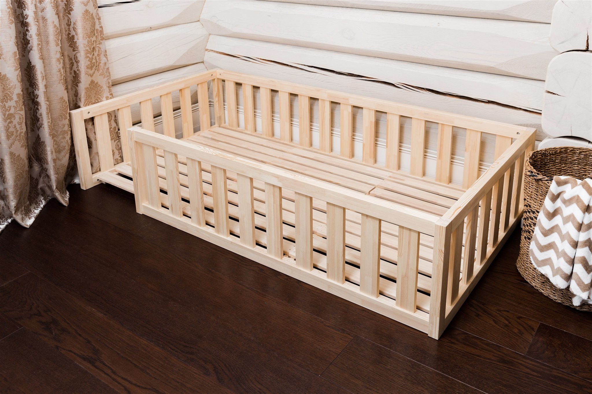 Platform Bed Toddler Bed With Slats Montessori Bed Floor Etsy Australia