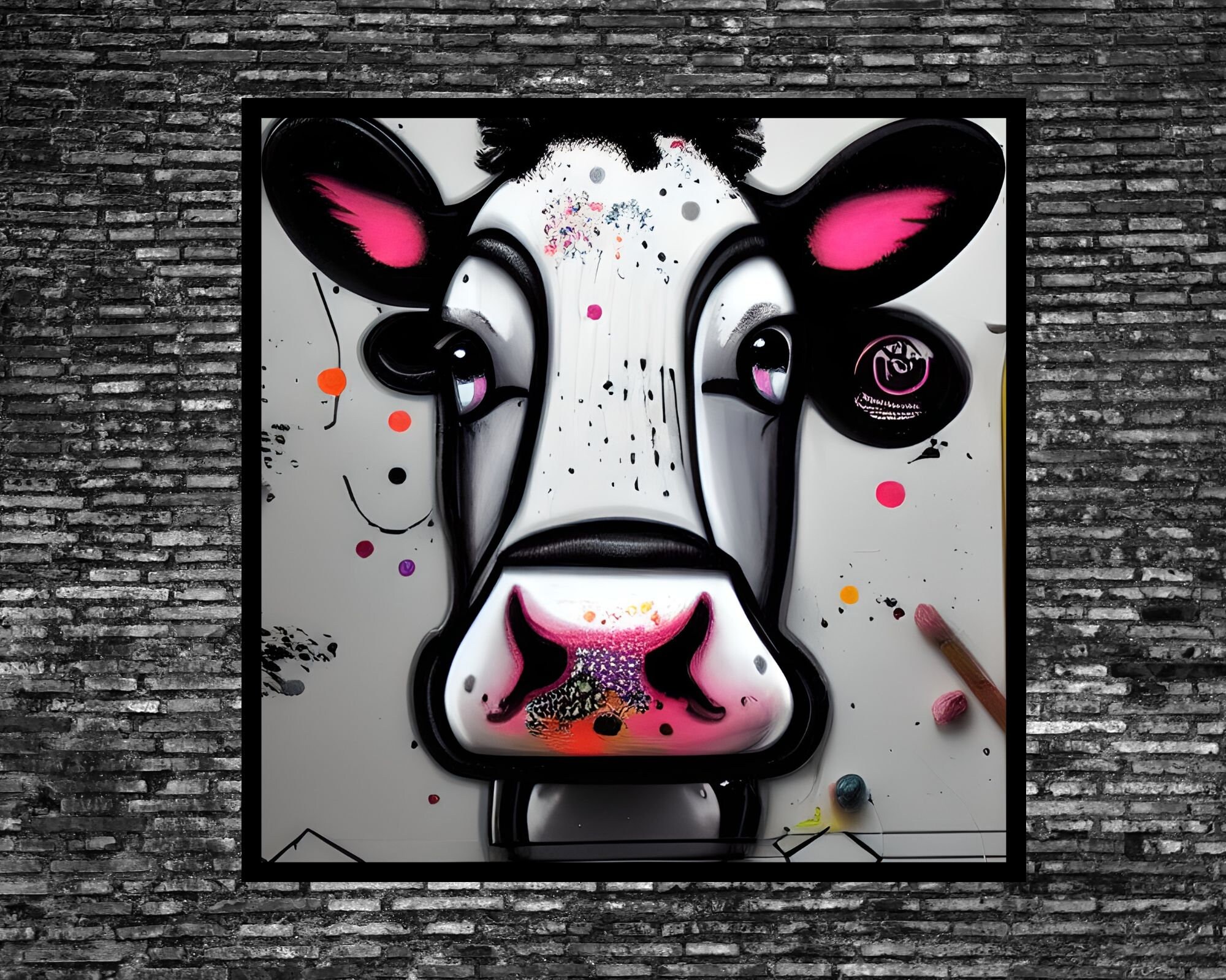 Cow Graffiti Street Art Poster to Download for Personalized Wall Decoration  - Etsy