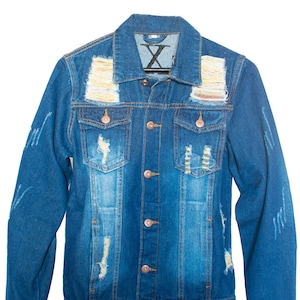 Ripped jeans jacket Etsy