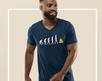 Meditation Evolution V-Neck Tee (Unisex)