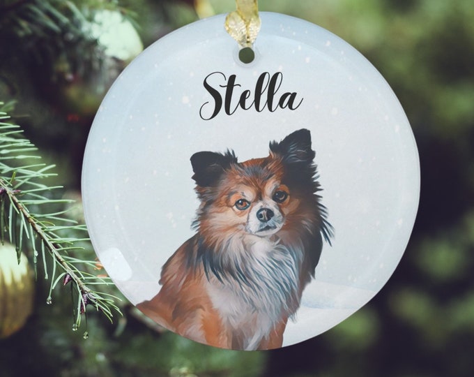Custom Dog Ornament Made from Photo, Dog Ornament Personalized, Gift for Dog Mom, Watercolor Style Pet Portrait Ornament for Christmas Gift