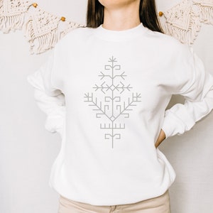 Austras koks / Pasaulio medis / Sun Tree / Sweatshirt with Baltic Pagan Tribes Symbol / Sweatshirt with Latvian & Lithuanian Folk Ornament image 4