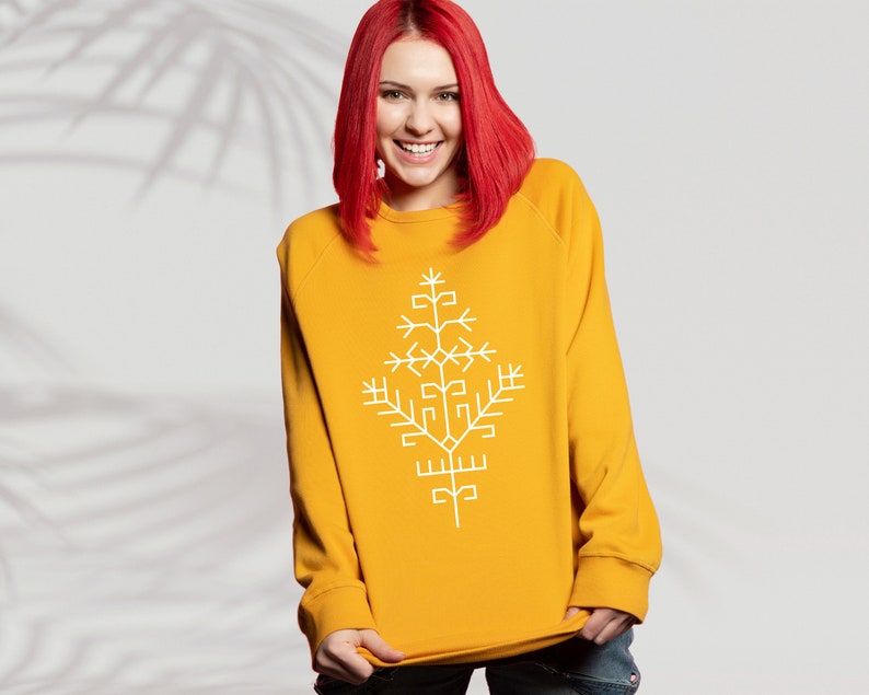 Austras koks / Pasaulio medis / Sun Tree / Sweatshirt with Baltic Pagan Tribes Symbol / Sweatshirt with Latvian & Lithuanian Folk Ornament image 3