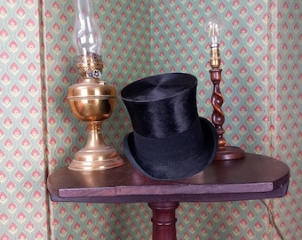 Antique Vintage Black Silk Gentleman's Top Hat Baynes & Co Manchester