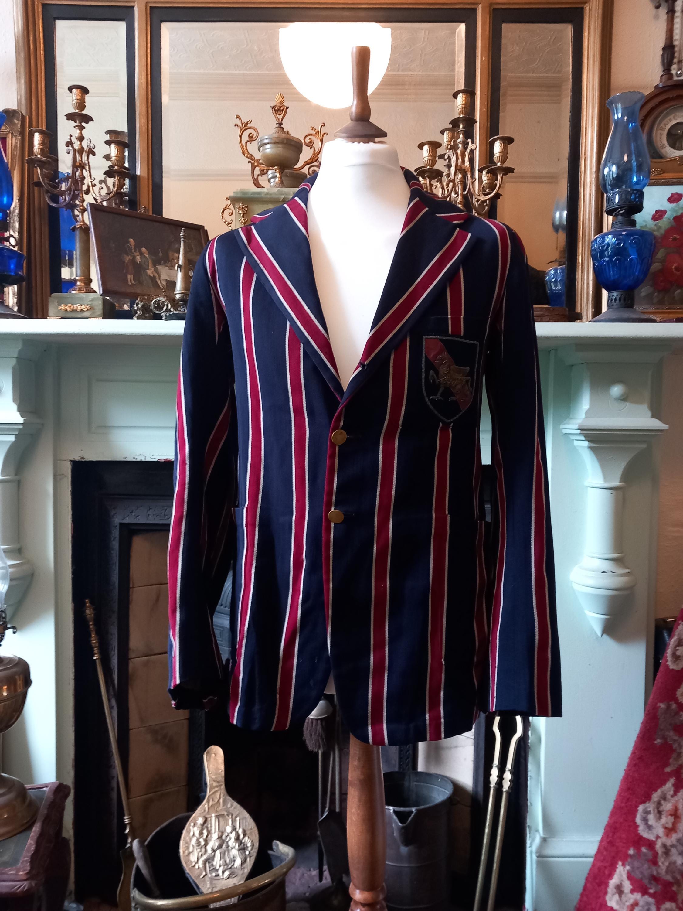 Antique Blue burgundy Stripe Vintage University Boating Blazer 1940s Etsy Canada