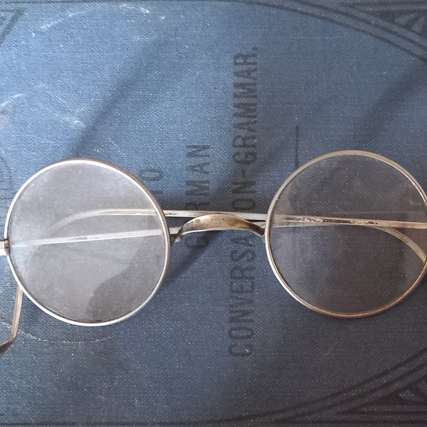 Antique white metal framed spectacles Victorian