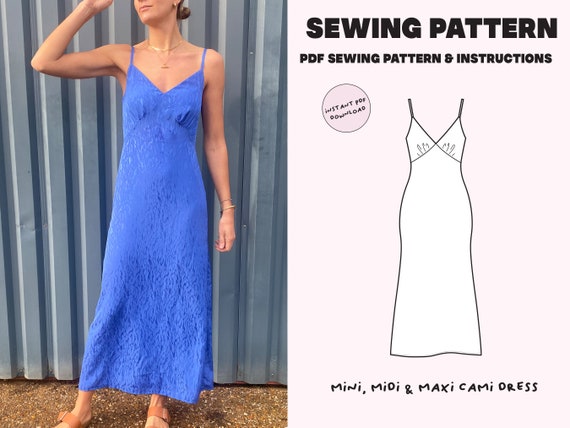 Cami Dress Pattern / Digital PDF Pattern / Size UK 6-18 US 2-14