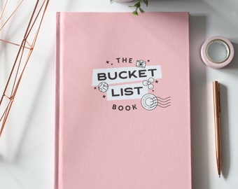 The Bucket List Book , Journal, Travel Planner, Place to store your photos, from your Holidays World Travel Gift Bucket List - Pink