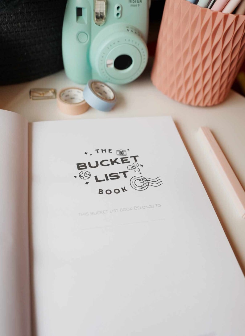 The Bucket List Book , Journal, Travel Planner, Place To Store Your Photos, Bucket List, Daily Journal, Travel, Gift for her, Unique Gift image 3